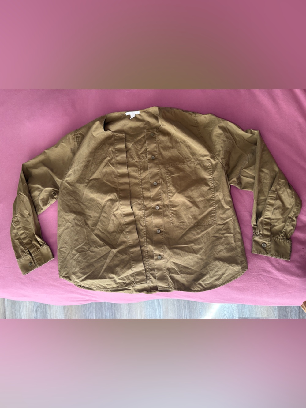 COS Olive-Brown Utility Shirt Jacket